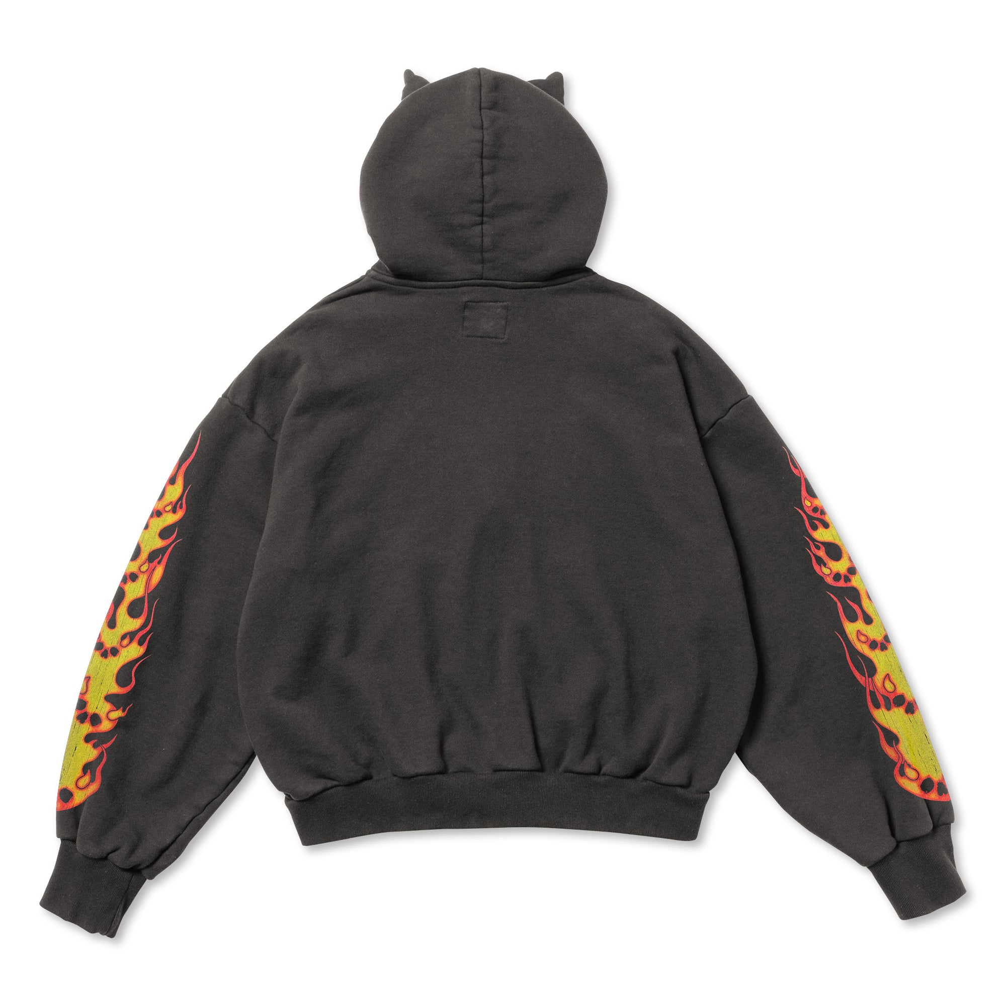 TD25AWCEMZH1/DEVIL ZIP HOODIE-FIRE DEVIL SKULL