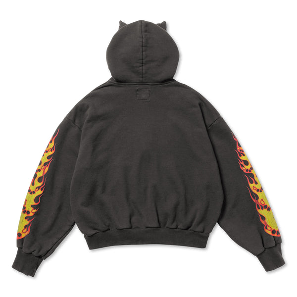 TD25AWCEMZH1/DEVIL ZIP HOODIE-FIRE DEVIL SKULL