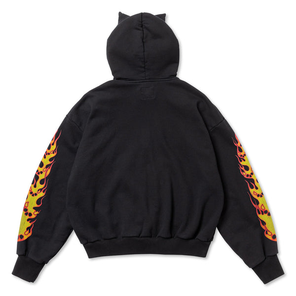 TD25SSCEMZH3/DEVIL ZIP HOODIE-FIRE DEVIL SKULL