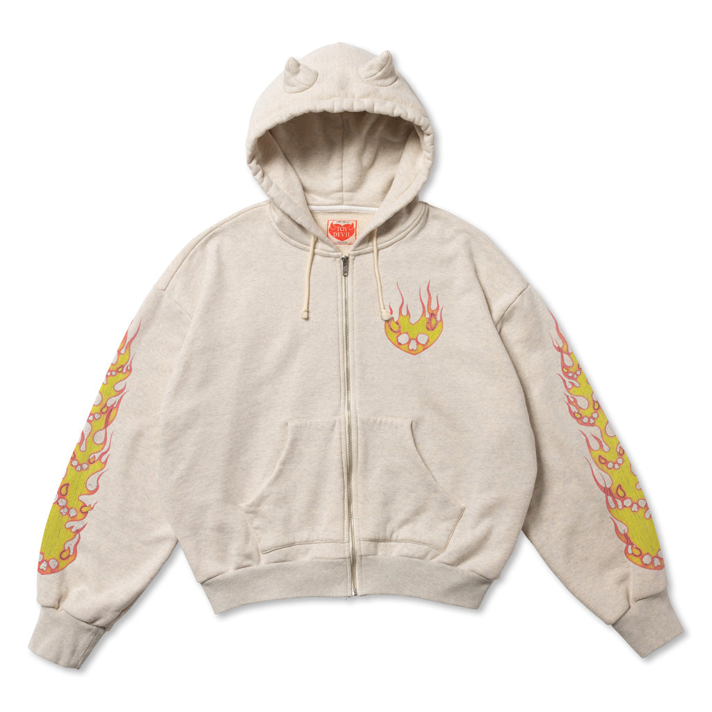 TD25SSCEMZH3/DEVIL ZIP HOODIE-FIRE DEVIL SKULL