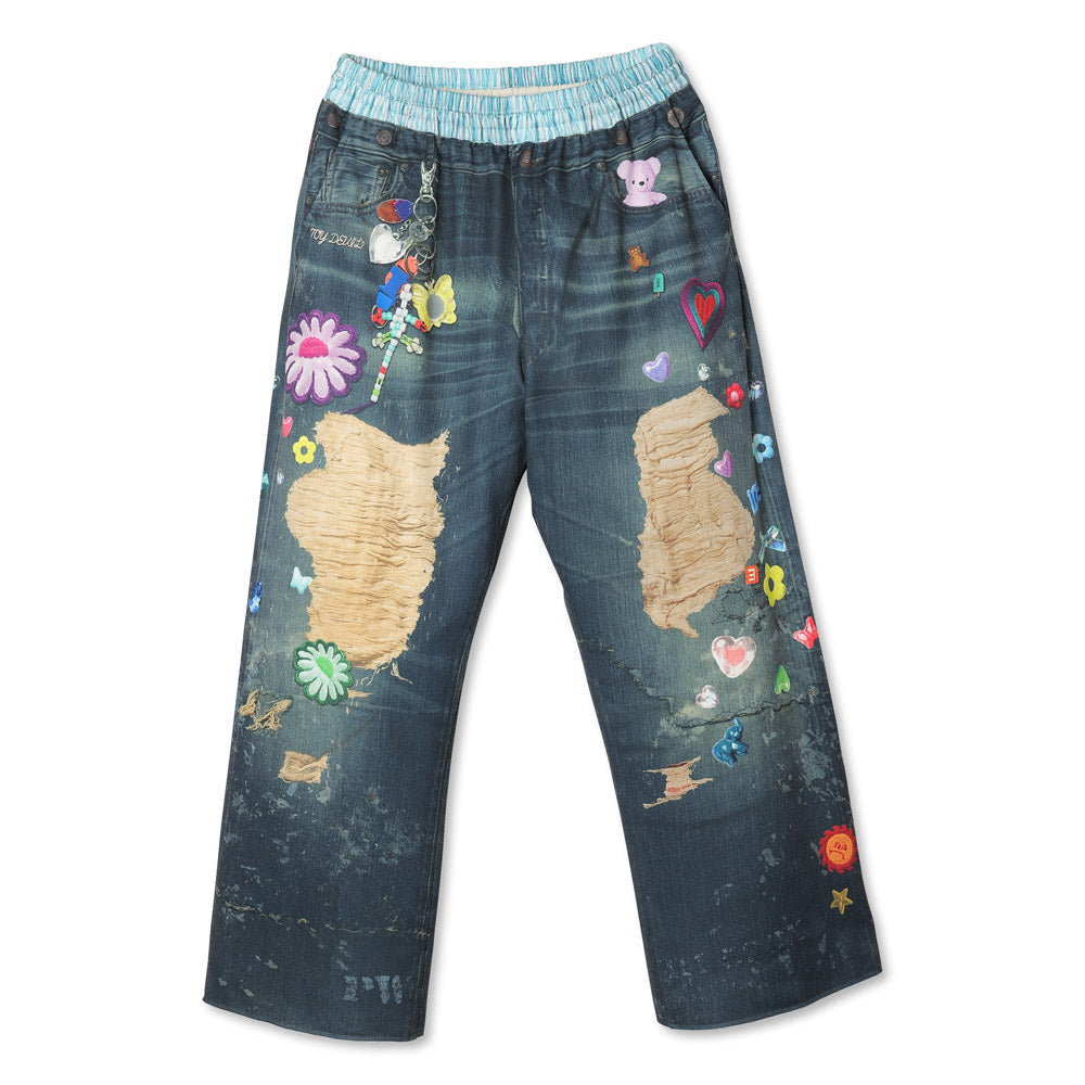 TD26SPNY02/Transfer Print Sweat Pants "Denim"