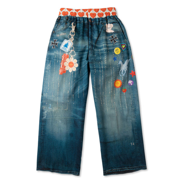 TD26WPNY07/Transfer Print Sweat Pants "Denim"