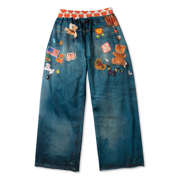 TD26WPNY07/Transfer Print Sweat Pants "Denim"