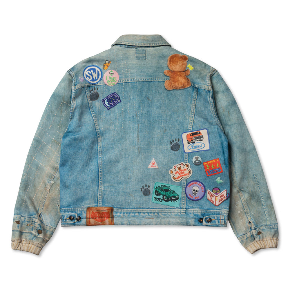 TD26WTNY05/Transfer Print Coach Jacket "Denim"
