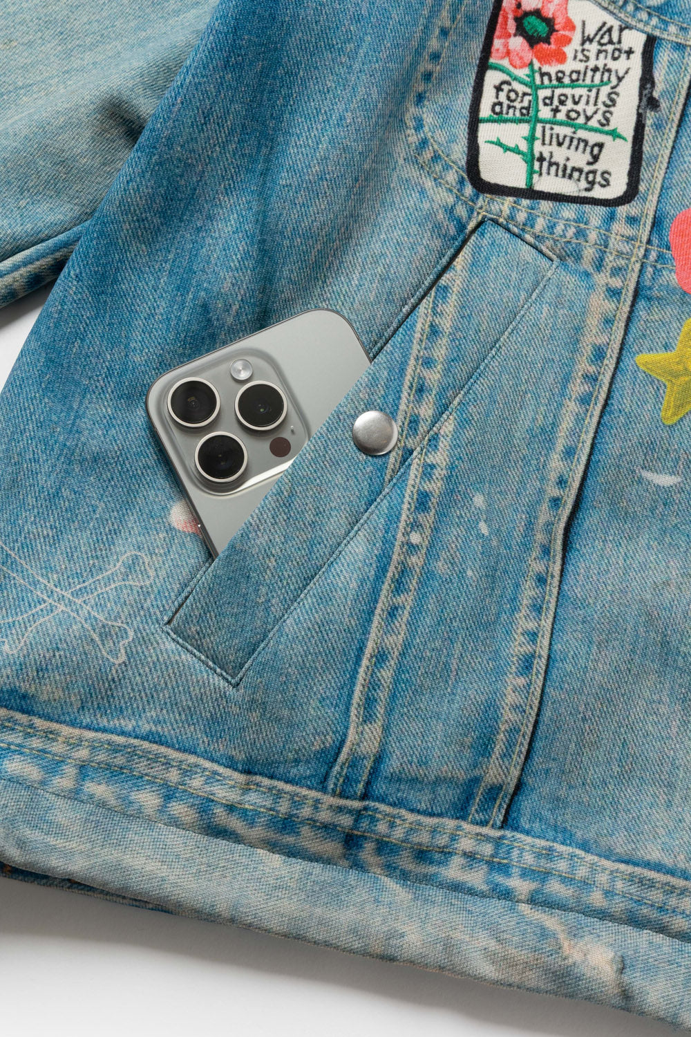 TD26WTNY05/Transfer Print Coach Jacket "Denim"