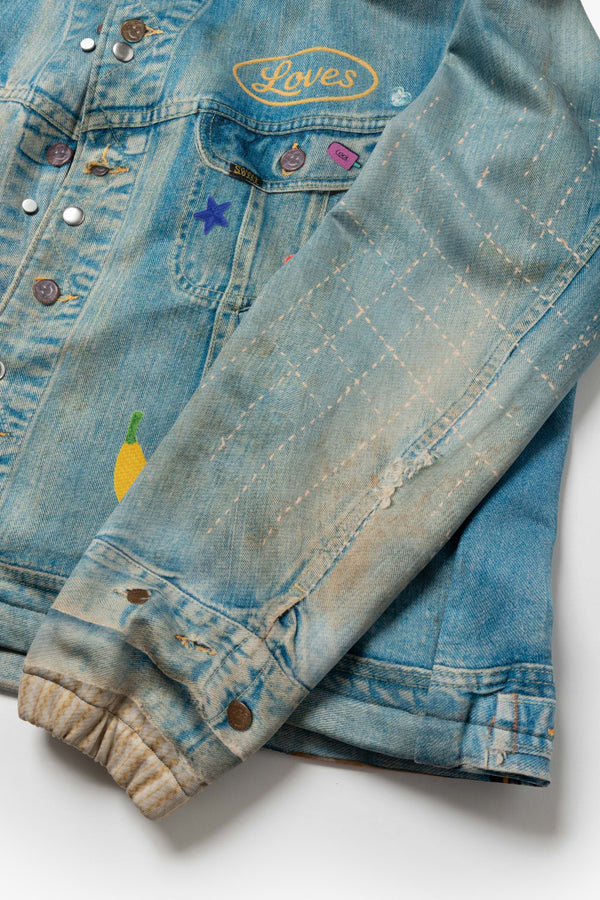 TD26WTNY05/Transfer Print Coach Jacket "Denim"